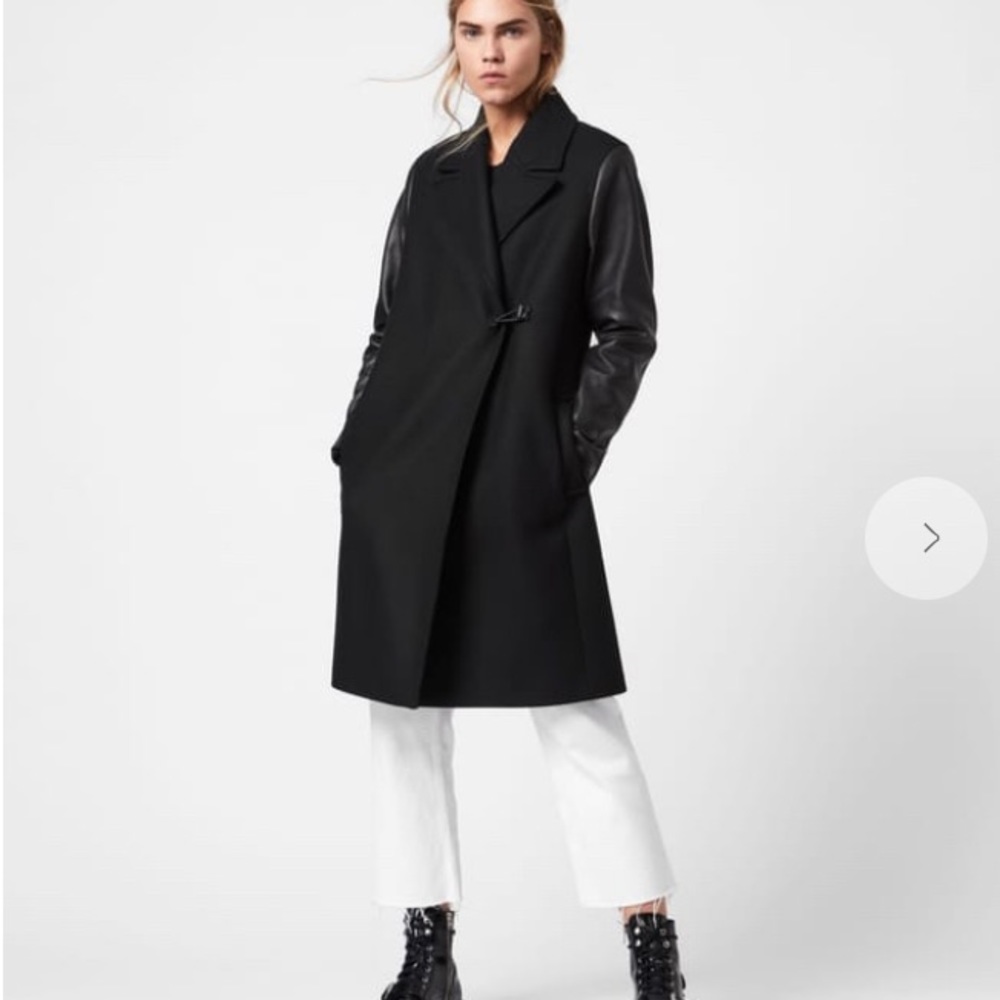 All Saints  NWT black wool coat US8
